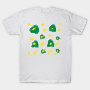 Green yellow watercolor flower art T-Shirt